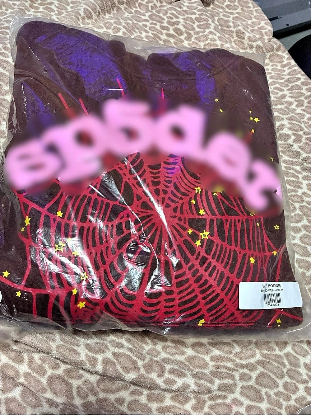 Sp5der Acai Hoodie brownGraphic Hoodie brown & pink